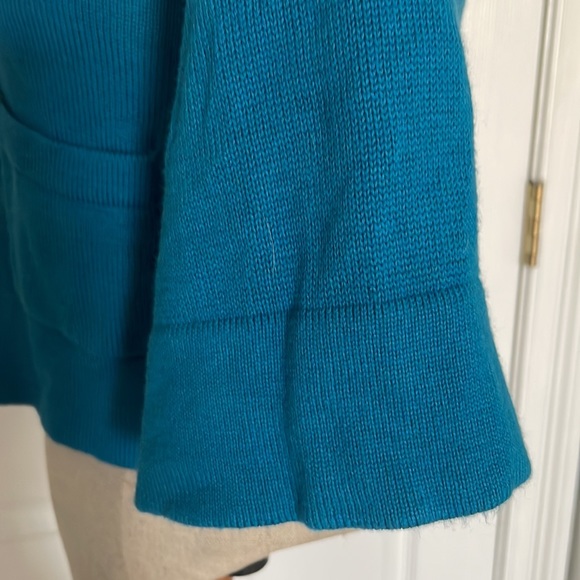 Fossil sweater crop cardigan buttons 3/4 sleeve teal cotton women’s size S - Picture 9 of 15